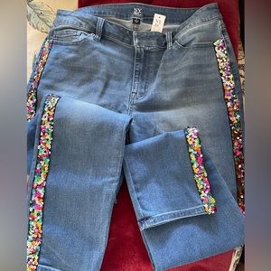 NY & Co trendy sequins jeans.